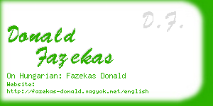 donald fazekas business card